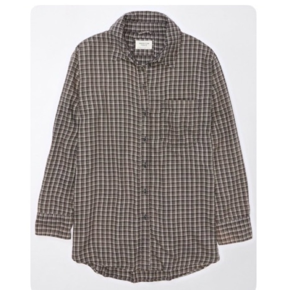 AE Oversized Plaid Flannel Shirt